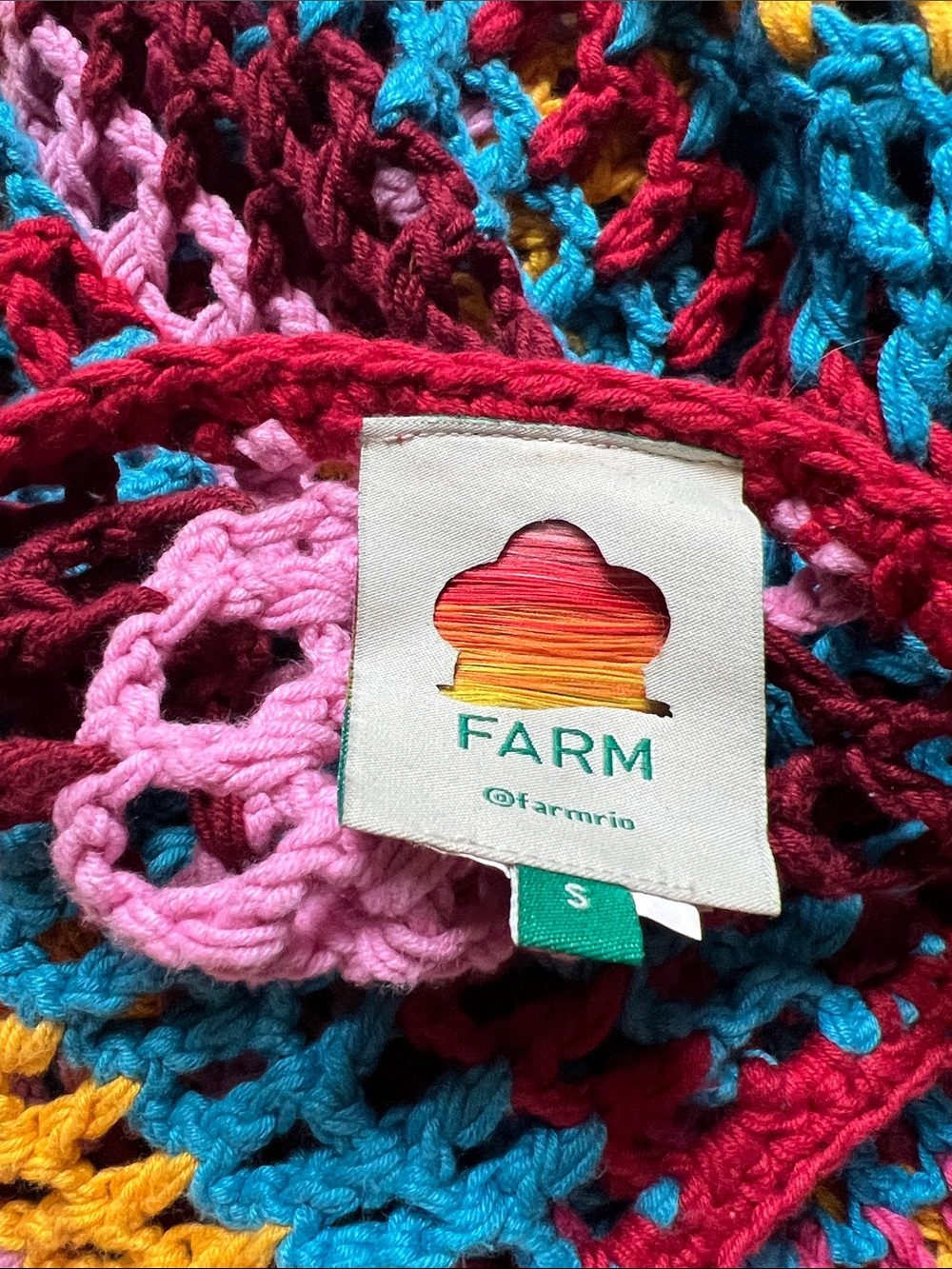 Farm Rio Colorblock Crochet Cardigan Small - Picture 5 of 6